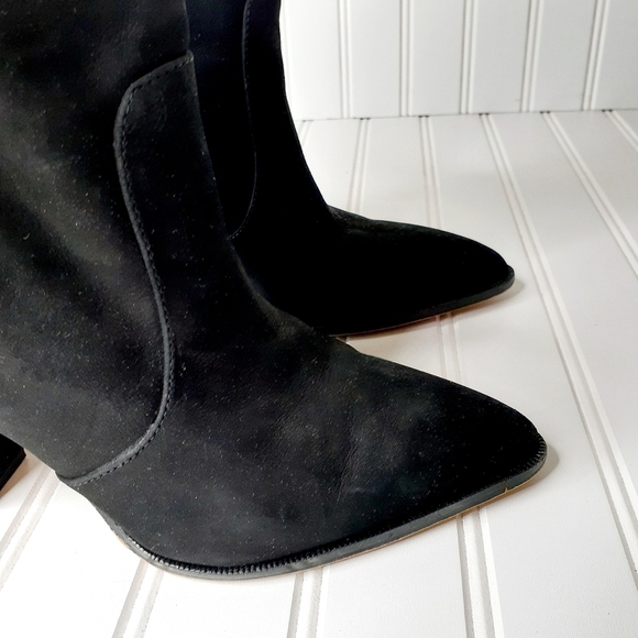 Sam Edelman Western Black Suede Leather Booties E876 - Picture 9 of 15